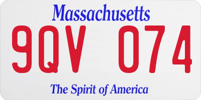 MA license plate 9QV074