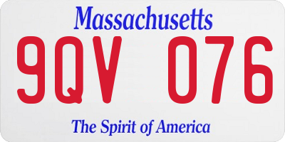 MA license plate 9QV076