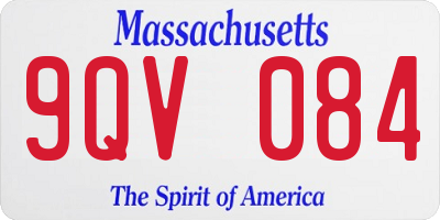 MA license plate 9QV084