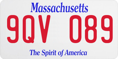 MA license plate 9QV089