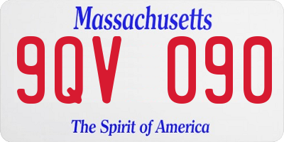 MA license plate 9QV090