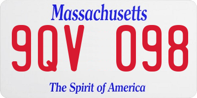 MA license plate 9QV098
