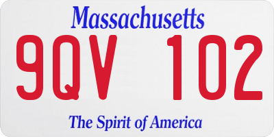 MA license plate 9QV102