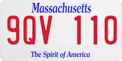 MA license plate 9QV110