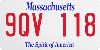 MA license plate 9QV118