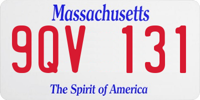 MA license plate 9QV131