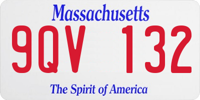 MA license plate 9QV132