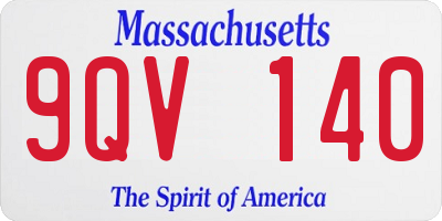 MA license plate 9QV140
