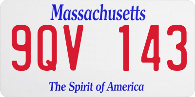 MA license plate 9QV143