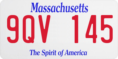 MA license plate 9QV145