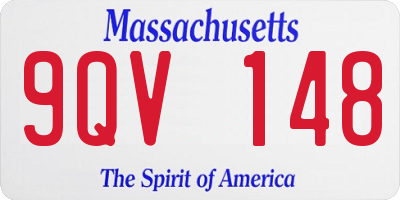 MA license plate 9QV148