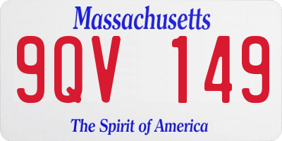 MA license plate 9QV149