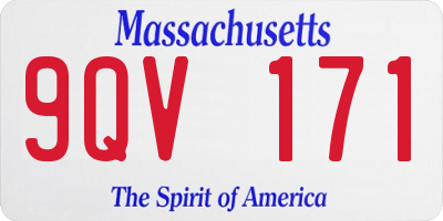 MA license plate 9QV171