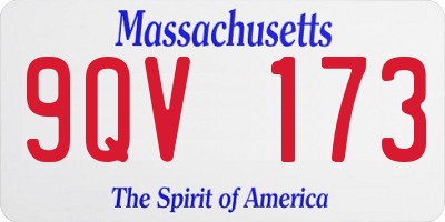 MA license plate 9QV173