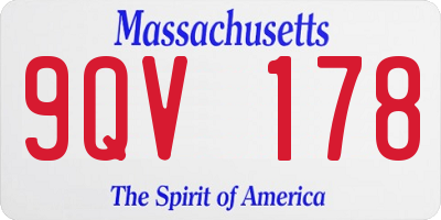 MA license plate 9QV178