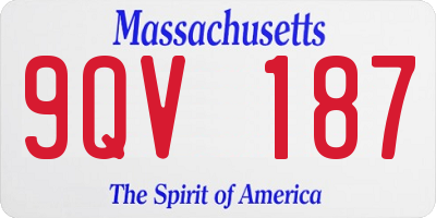 MA license plate 9QV187