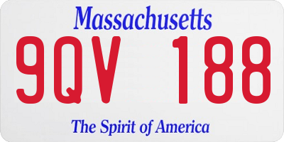 MA license plate 9QV188