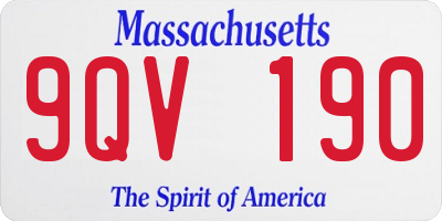 MA license plate 9QV190