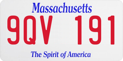 MA license plate 9QV191