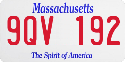 MA license plate 9QV192