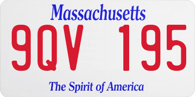 MA license plate 9QV195