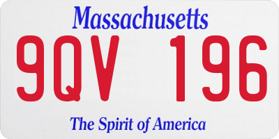 MA license plate 9QV196