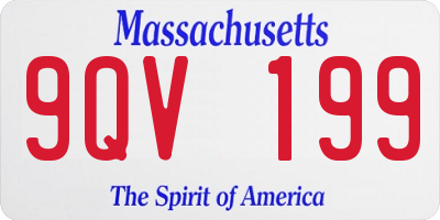 MA license plate 9QV199