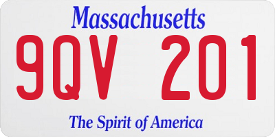 MA license plate 9QV201