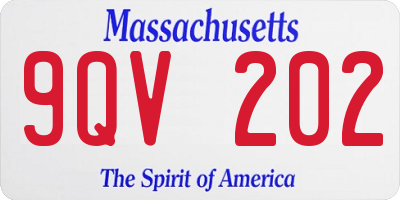 MA license plate 9QV202