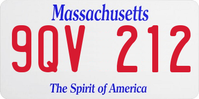 MA license plate 9QV212