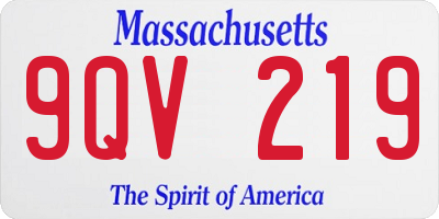 MA license plate 9QV219