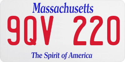 MA license plate 9QV220