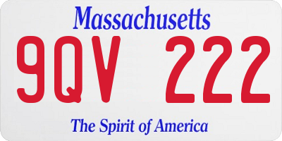 MA license plate 9QV222