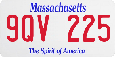 MA license plate 9QV225