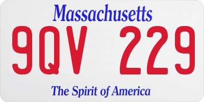 MA license plate 9QV229