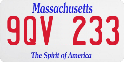MA license plate 9QV233