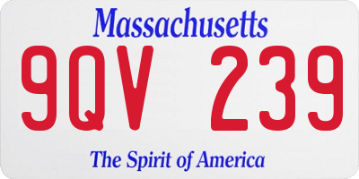 MA license plate 9QV239