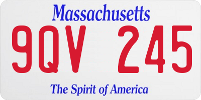 MA license plate 9QV245