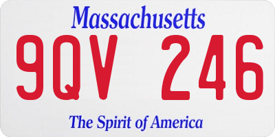 MA license plate 9QV246