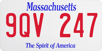 MA license plate 9QV247