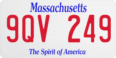 MA license plate 9QV249