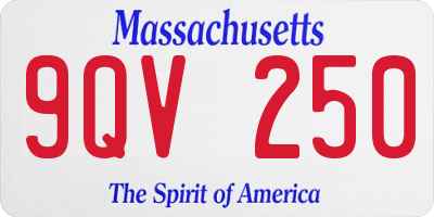 MA license plate 9QV250