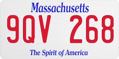 MA license plate 9QV268