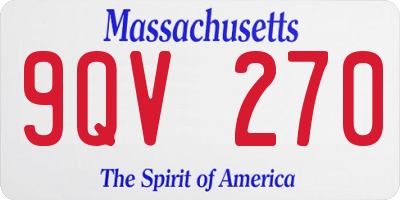 MA license plate 9QV270