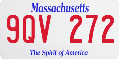 MA license plate 9QV272