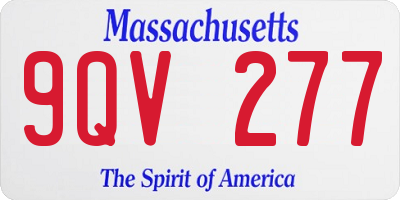 MA license plate 9QV277