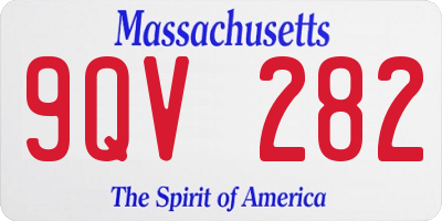 MA license plate 9QV282