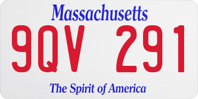 MA license plate 9QV291