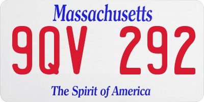 MA license plate 9QV292