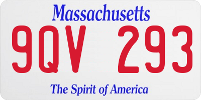 MA license plate 9QV293